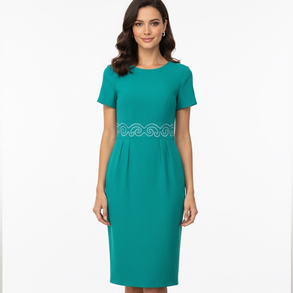 Donna Morgan Teal Midi Dress